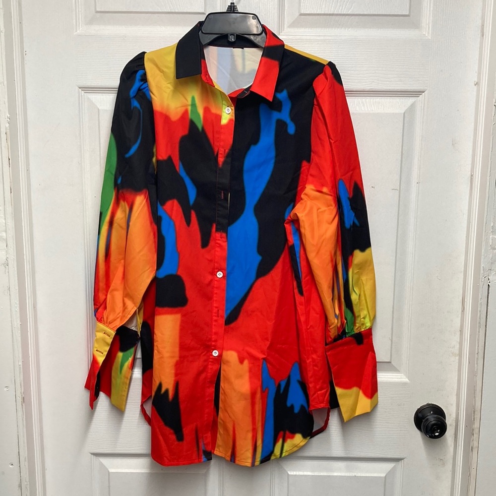 Beautiful button down print shirt